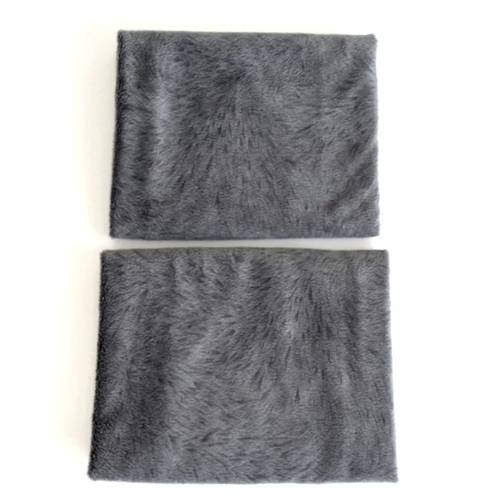 Set of 2 Soft Blue Grey Sherpa Style Pillow Shams Standard Size x2